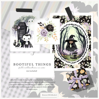 Bootiful Things - Floral Arrangements, Halloween Spooky Cute Bouquets | 25 PNG