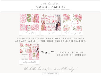 Amour Amour - Valentines Day Clipart, Romantic, Love, Balloons | 56 PNG