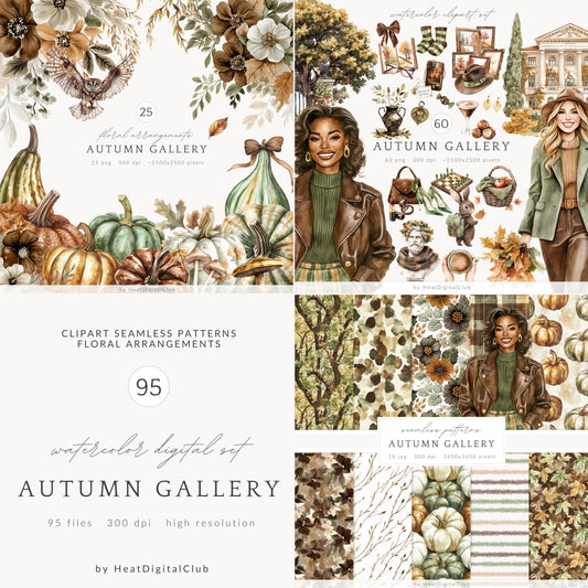 Autumn Gallery - Collection Bundle, Fall, Coattagecore, Cozy Museum | 95 PNG/JPEG