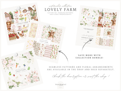 Lovely Farm - Clipart, Coquette Farm, Strawberry Pink Country | 55 PNG