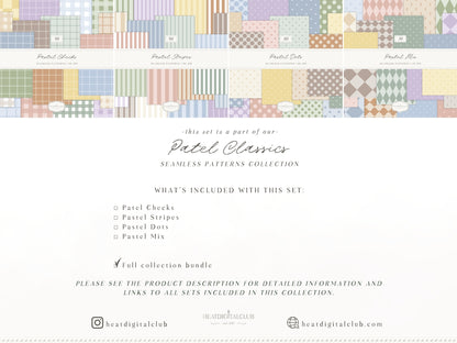 Pastel Classics - Seamless Patterns Bundle, Modern Geometric Classics Collection