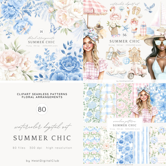 Summer Chic – Collection Bundle | 80 PNG/JPEG