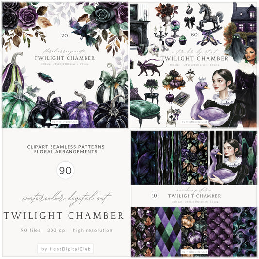 Twilight Chamber - Collection Bundle, Halloween, Dark Cottagecore, Fall | 90 PNG/JPEG
