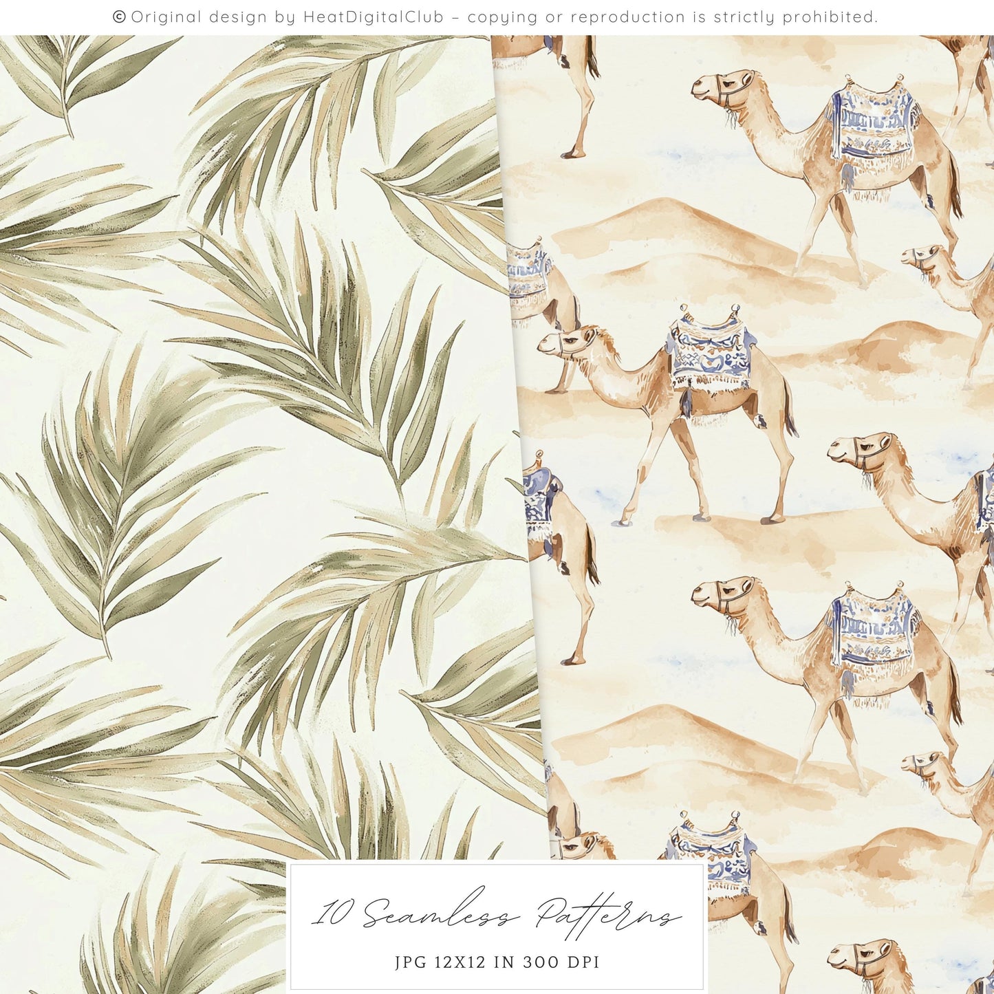 Morocco Sirit – Seamless Patterns, Moroccan Tile, Camel | 10 JPEG