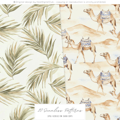 Morocco Sirit – Seamless Patterns, Moroccan Tile, Camel | 10 JPEG