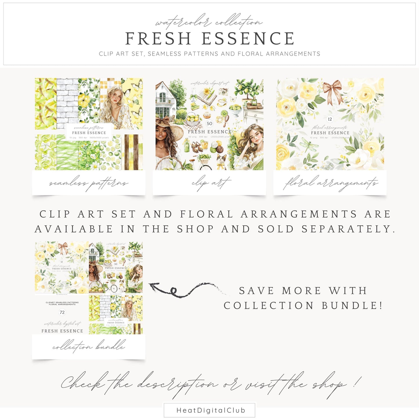 Fresh Essence - Seamless Patterns, Floral, Spring | 10 JPEG