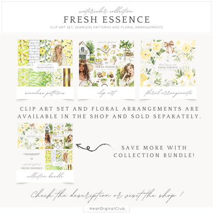 Fresh Essence - Seamless Patterns, Floral, Spring | 10 JPEG