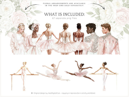 Ballet Grace - Pink Ballerina Clipart Set | 67 PNG