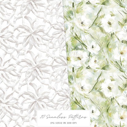 Coastal Serenity - Seamless Patterns, Beach, Neutral, Summer | 10 JPEG