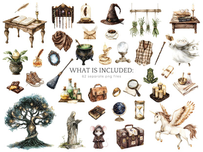 Magic Class - Wizard School Clipart, Witch, Magic School | 62 PNG