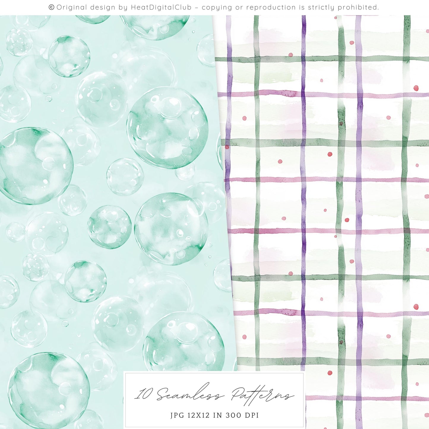 Modern Ariel - Coral, Ocean Seamless Patterns | 10 JPEG