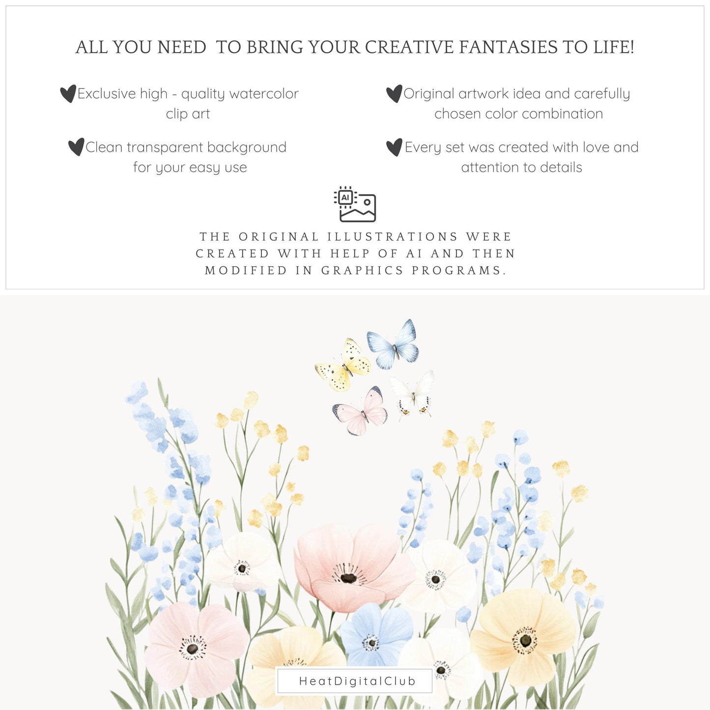 Spring Planner Lover - Floral Arrangements, Pastel Flowers | 12 PNG
