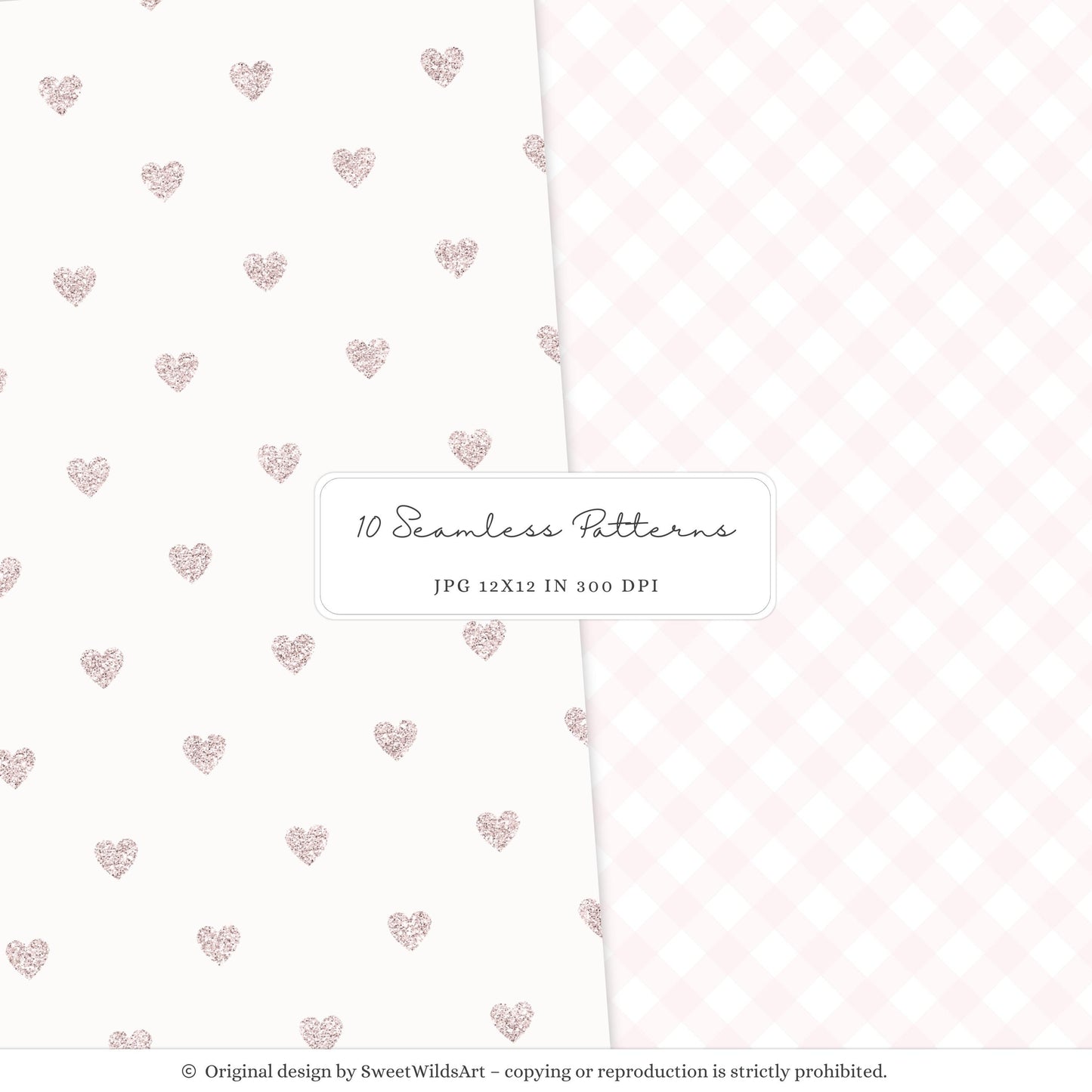 Sweet Fairyland - Seamless Patterns, Pastel Fairy Garden, Pink Floral | 10 JPEG