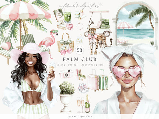 Palm Club - Palm Beach Vacation, Miami Clipart | 58 PNG