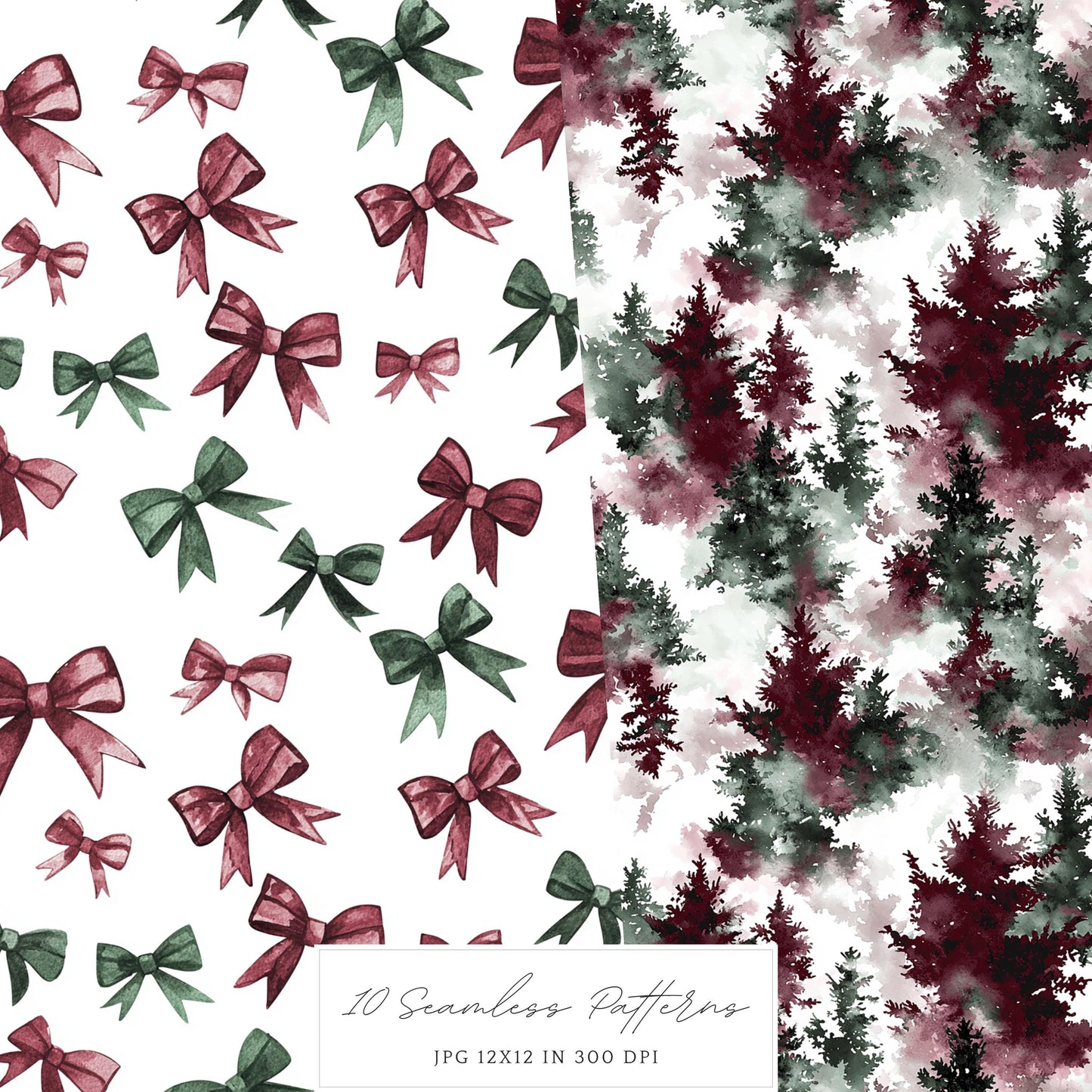 Joyful Time - Seamless Patterns, Winter Rustic, Snowflakes | 10 JPEG
