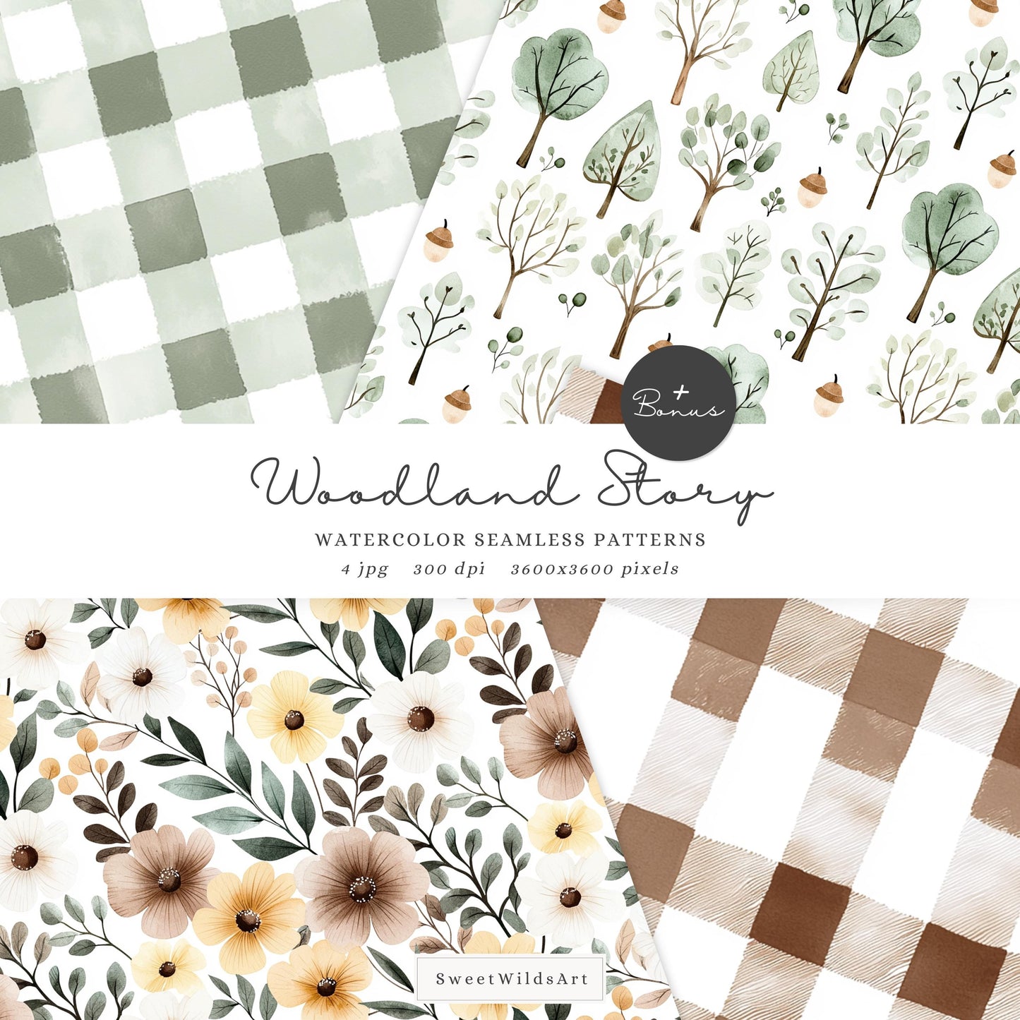 Woodland Story - Cute  Baby Animal Clipart, Baby Shower, Nursery | 58 PNG