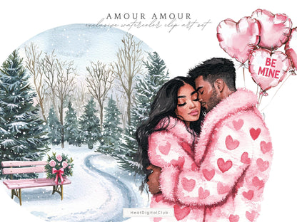 Amour Amour - Valentines Day Clipart, Romantic, Love, Balloons | 56 PNG