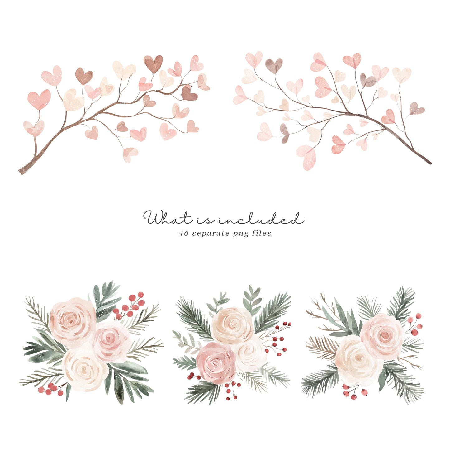 Woodland Valentines - Woodland in Love, Baby Animal Clipart, Cute Baby Shower | 40 PNG
