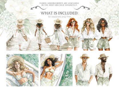 Coastal Serenity - Beach Time Clipart, Neutral Summer | 50 PNG