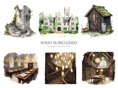 Magic Class - Wizard School Clipart, Witch, Magic School | 62 PNG