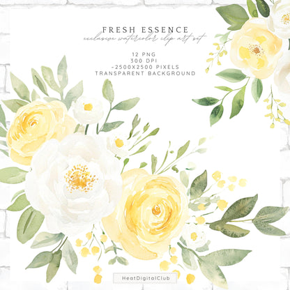 Fresh Essence - Floral Arrangements Clipart, Spring Flowers | 12 PNG