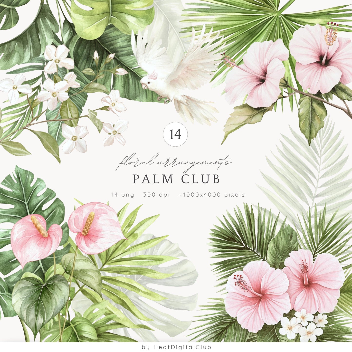 Palm Club - Collection BundleClipart, Beach Vacation | 82 PNG/JPEG