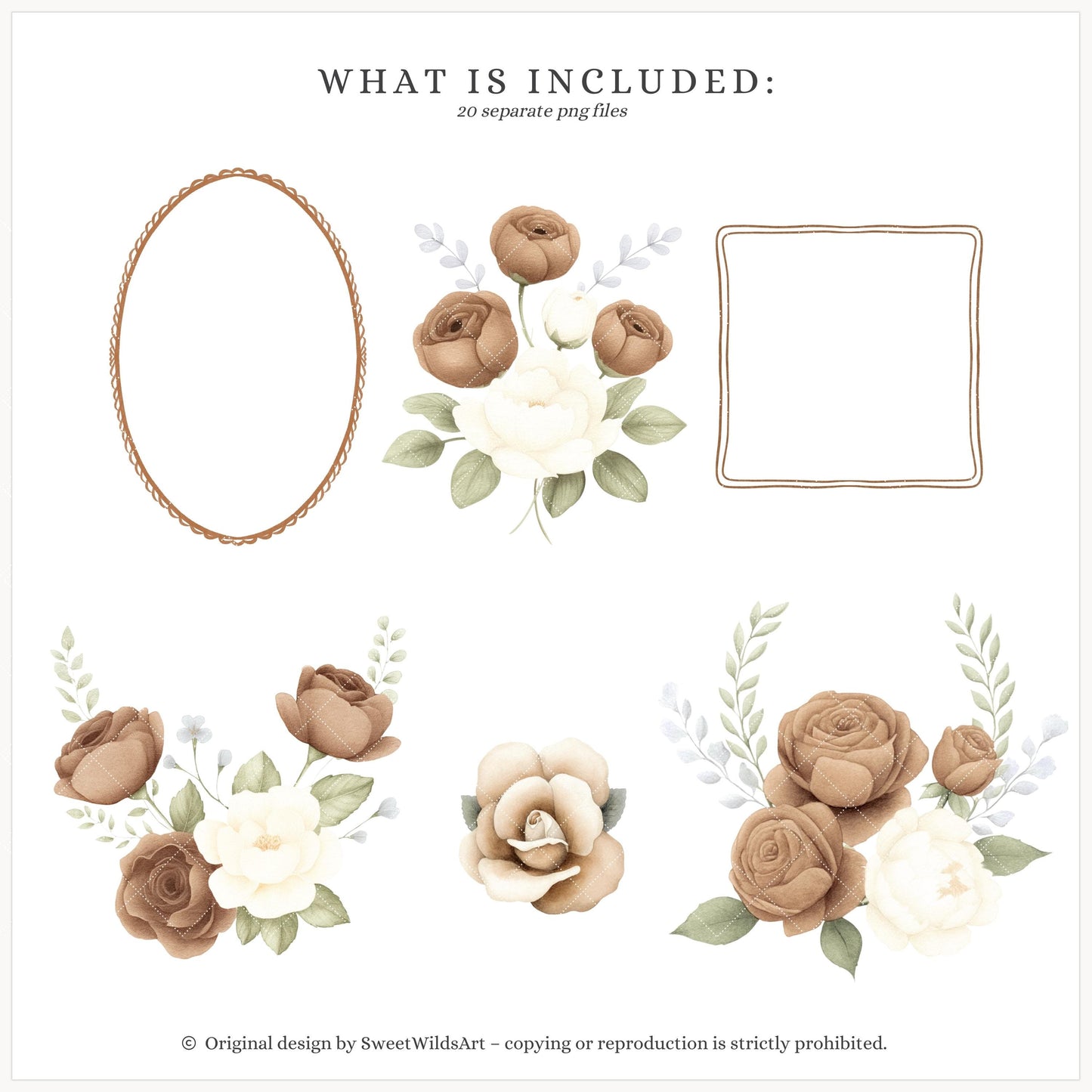 Tiny Moments - Floral Arrangements, Neutral Flowers, Beige Rose | 20 PNG