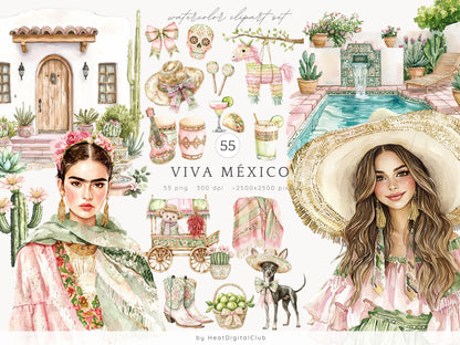 Viva Mexico - Collection Bundle, Cinco de Mayo Clipart, Pinata | 77 PNG/JPEG