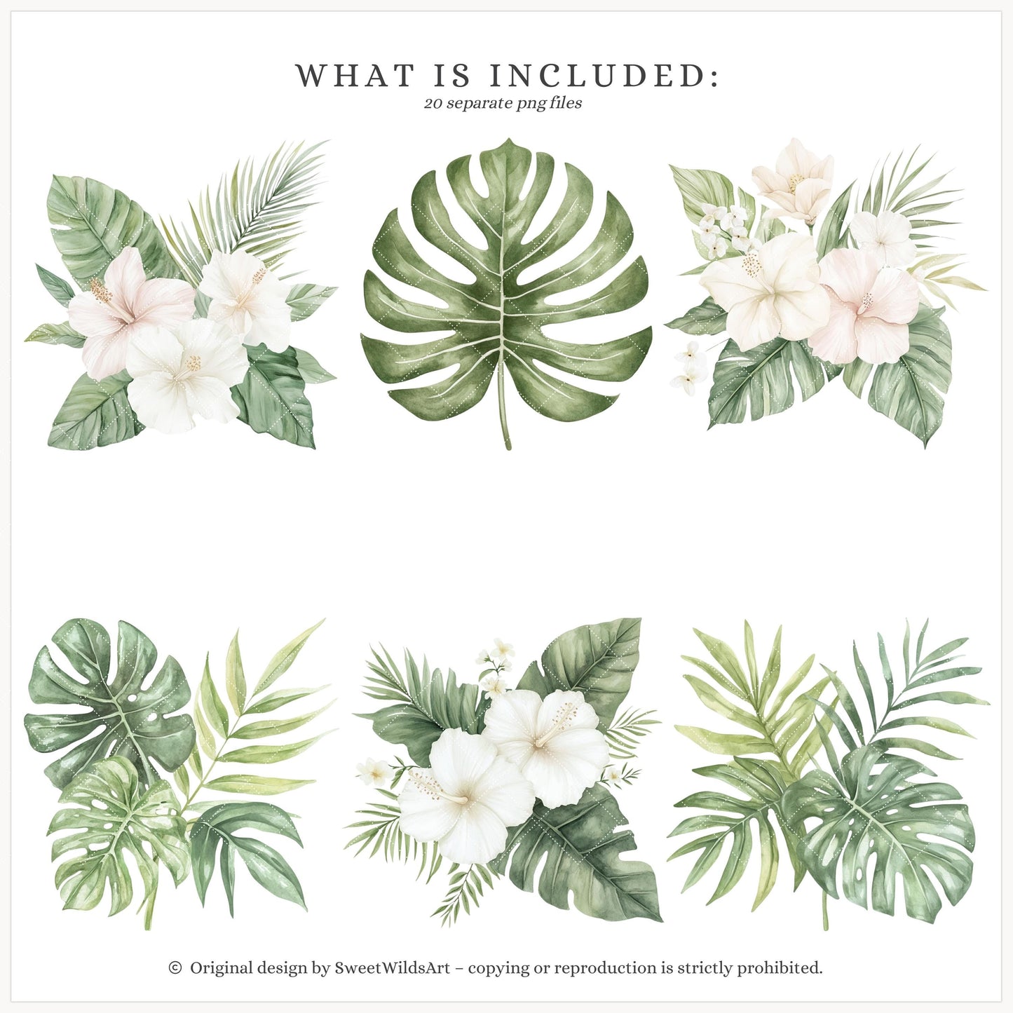 Vacation Vibe - Floral Arrangements, Summer Tropical Floral, Vacation | 20 PNG