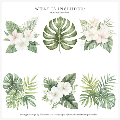 Vacation Vibe - Floral Arrangements, Summer Tropical Floral, Vacation | 20 PNG