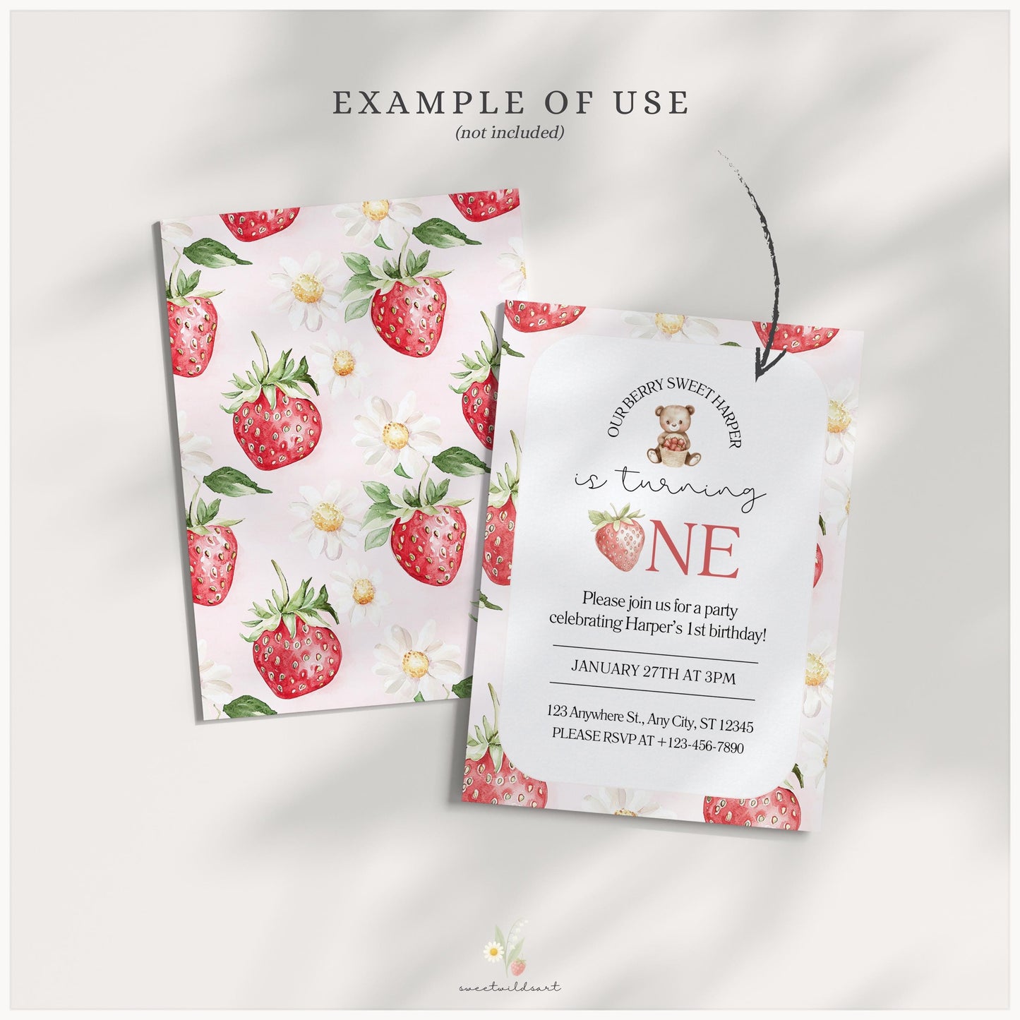 Sweet Strawberry - Seamless Patterns, Berry, Strawberry | 10 JPEG