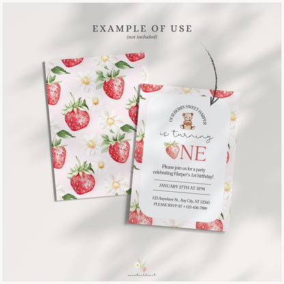 Sweet Strawberry - Seamless Patterns, Berry, Strawberry | 10 JPEG