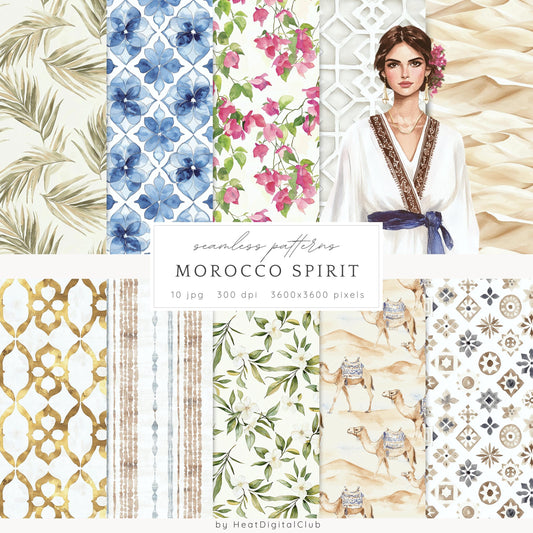 Morocco Sirit – Seamless Patterns, Moroccan Tile, Camel | 10 JPEG
