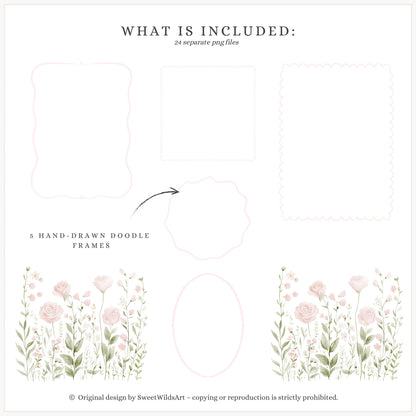 Sweet Fairyland - Floral Arrangements, Pink White Peonies, Garden Bows | 24 PNG