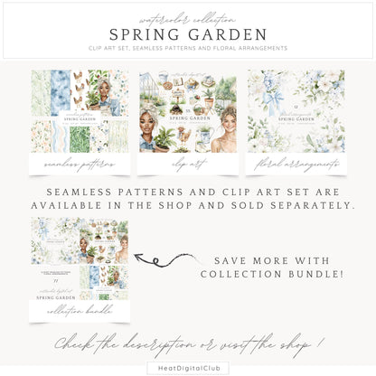 Spring Garden - Floral Arrangements Clipart, Gentle Flowers | 12 PNG