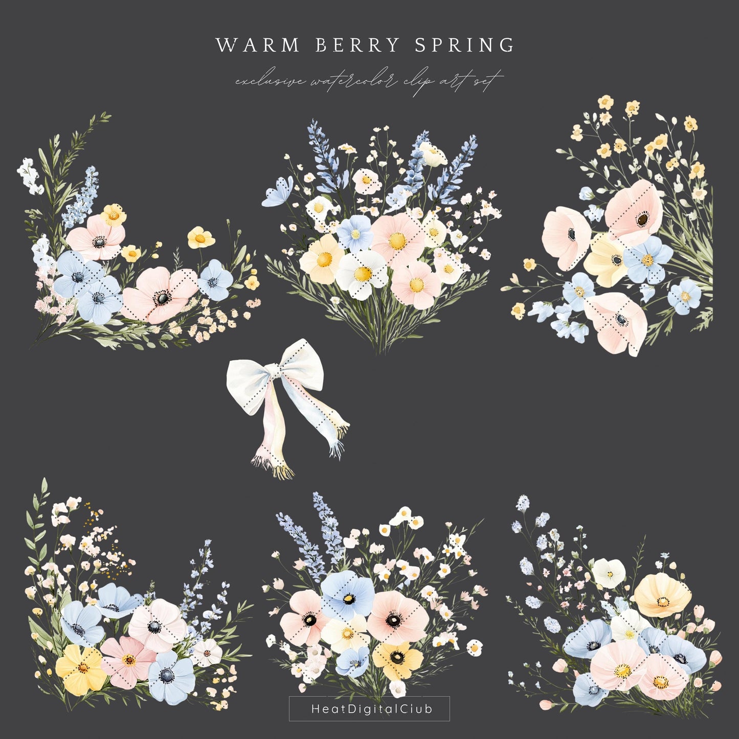 Spring Planner Lover - Floral Arrangements, Pastel Flowers | 12 PNG
