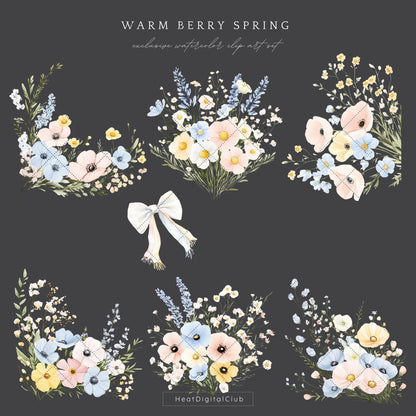 Spring Planner Lover - Floral Arrangements, Pastel Flowers | 12 PNG