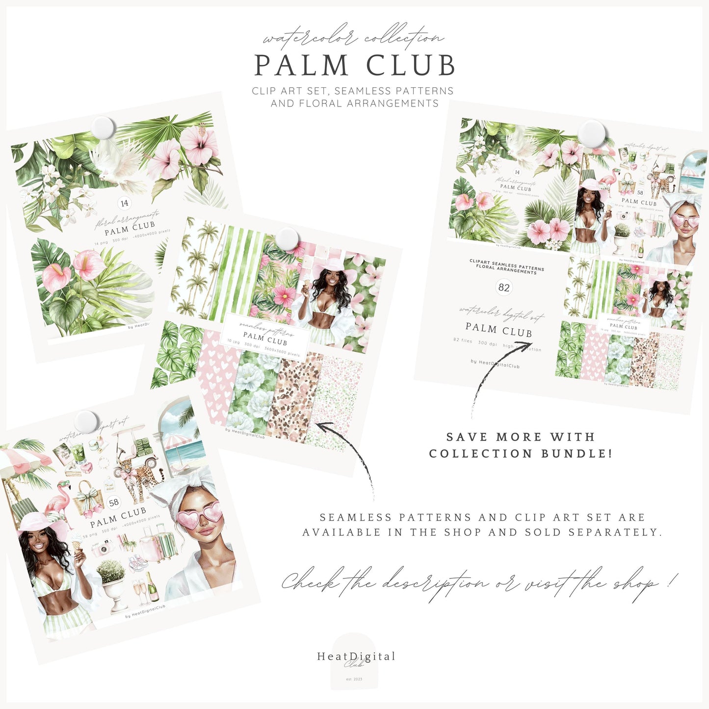 Palm Club - Floral Arrangements Clipart, Palm Leaves | 14 PNG