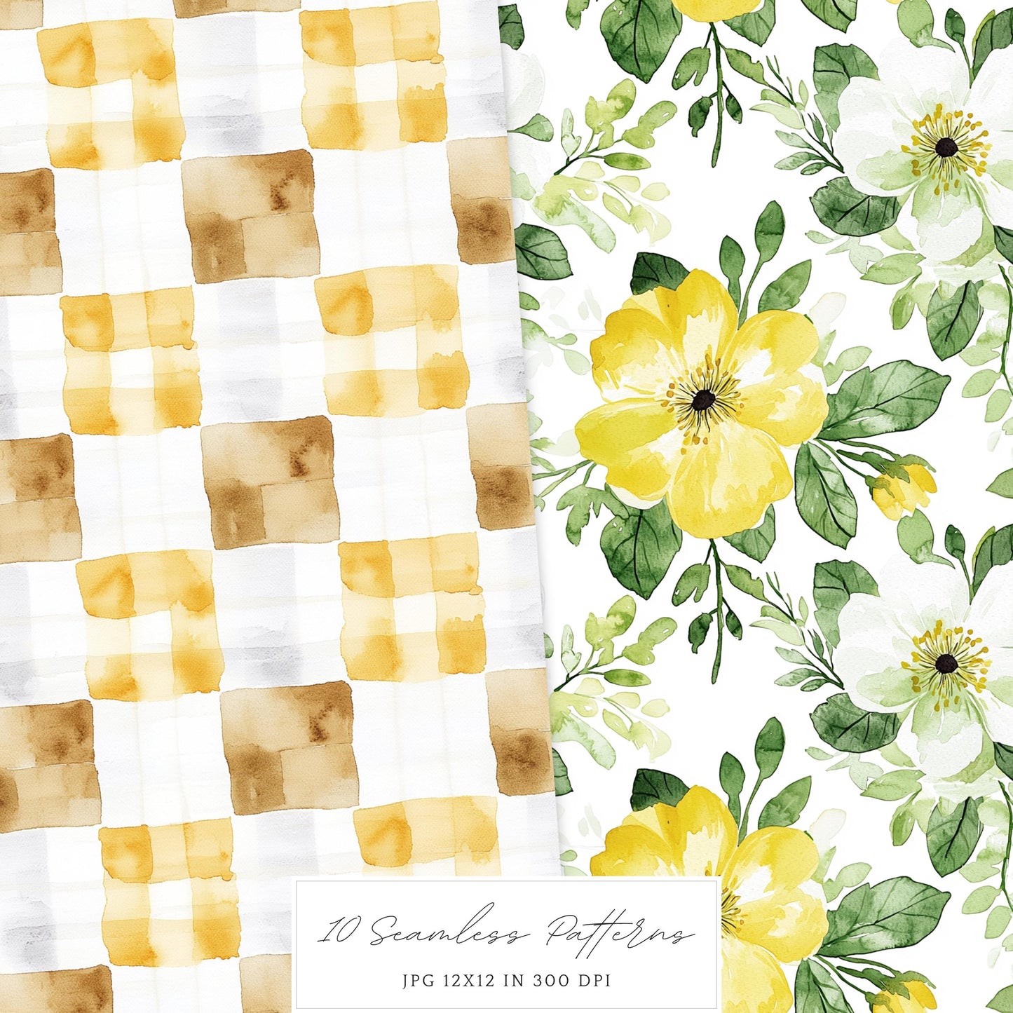Fresh Essence - Seamless Patterns, Floral, Spring | 10 JPEG