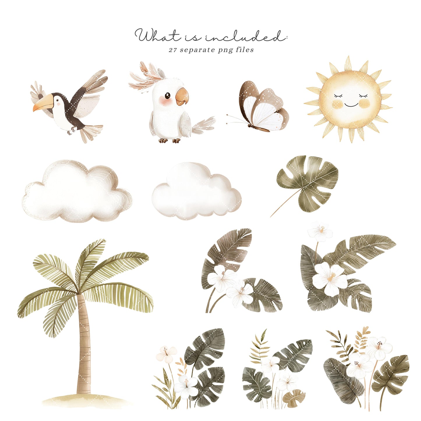 Baby Lion and his Friends - Safari Animals Clipart, Cute, Baby Shower, Nursery | 27 PNG