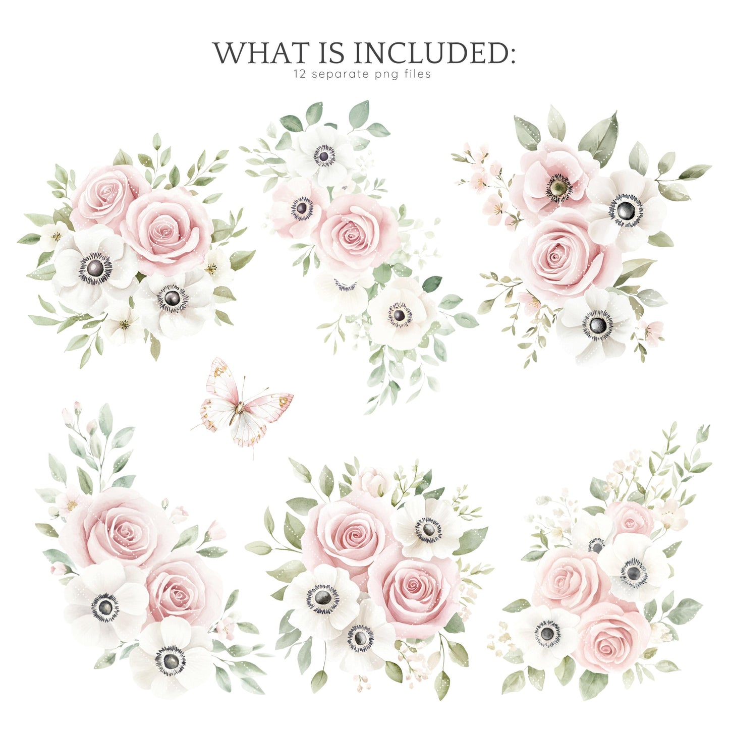 Spring Home - Floral Arrangements ClipArt, Gentle Spring Flowers | 12 PNG