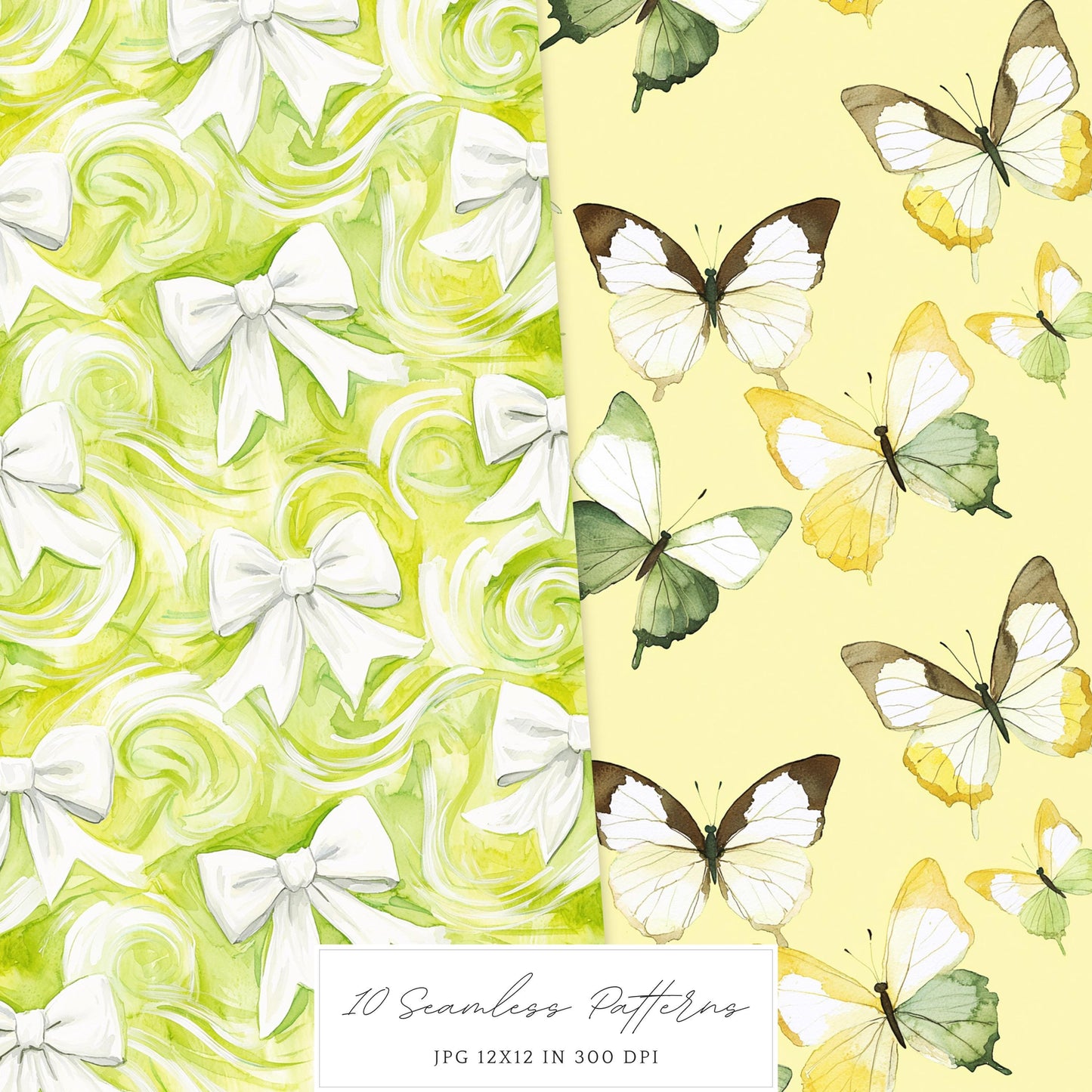 Fresh Essence - Seamless Patterns, Floral, Spring | 10 JPEG