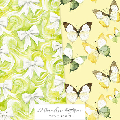 Fresh Essence - Seamless Patterns, Floral, Spring | 10 JPEG