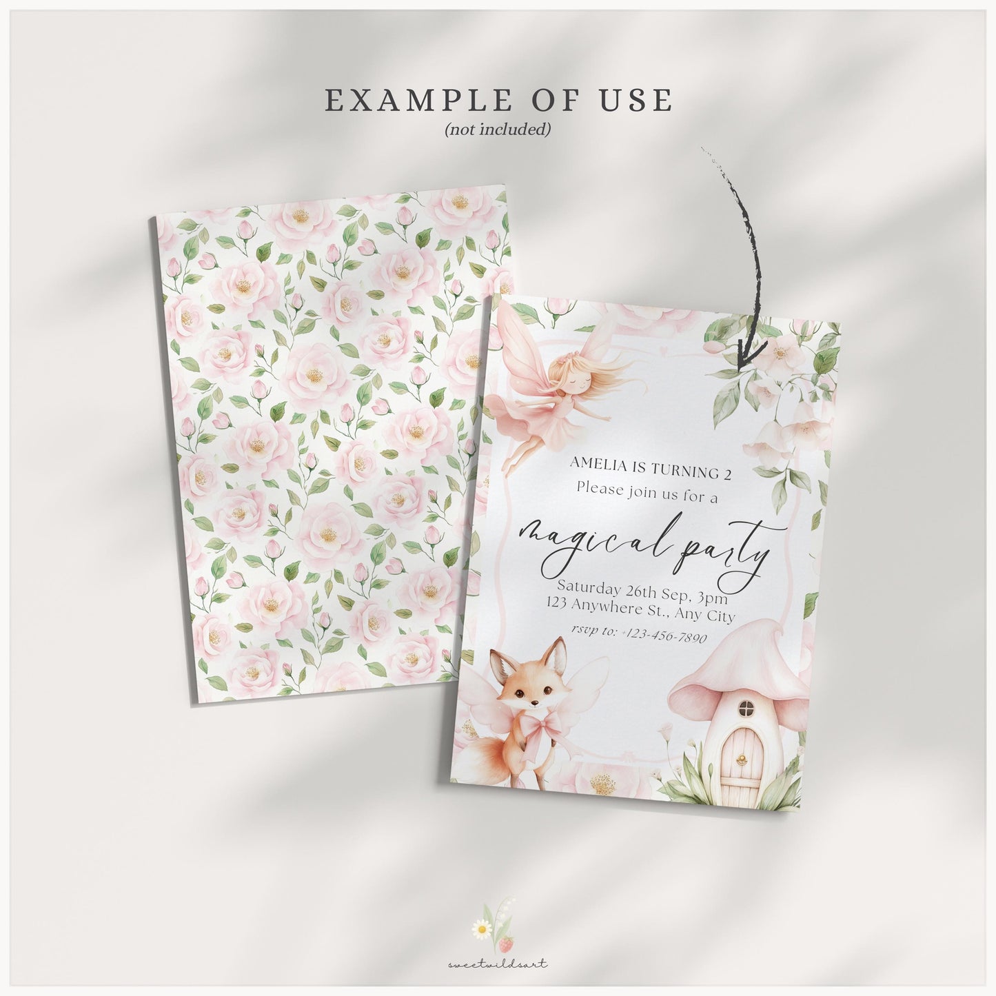 Sweet Fairyland - Seamless Patterns, Pastel Fairy Garden, Pink Floral | 10 JPEG