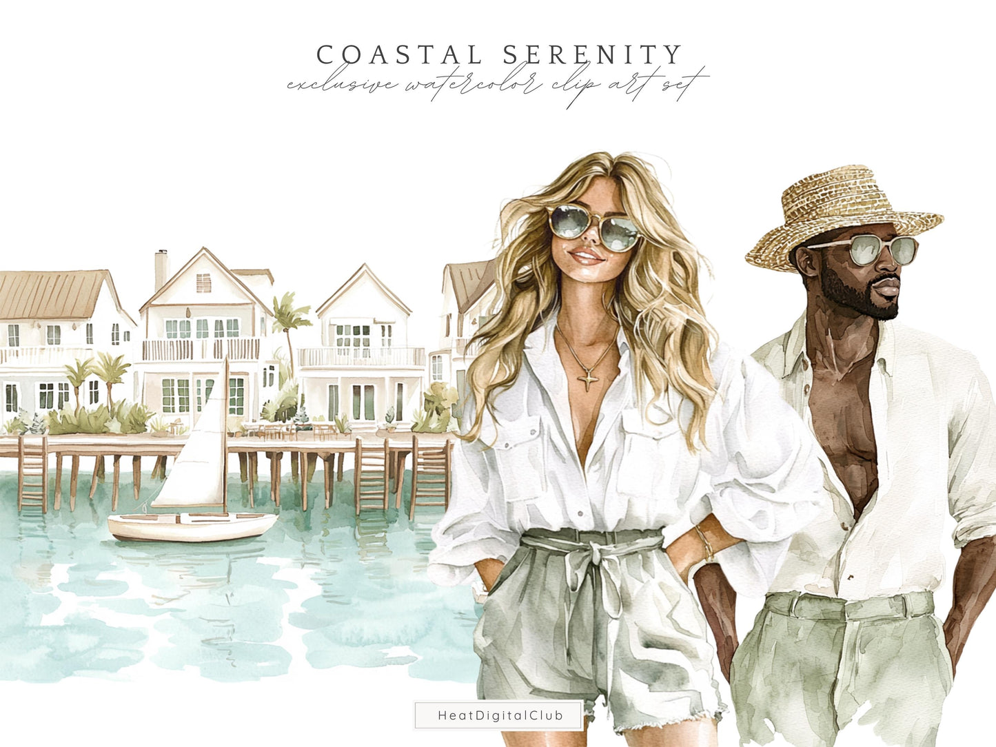 Coastal Serenity - Beach Time Clipart, Neutral Summer | 50 PNG